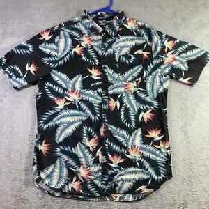 Carbon Hawaiian Shirt Men 2XL XXL All Over Print Button Up Floral Colorful SS